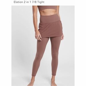 Athleta (Hearth Rose) Brown Skirted Leggings NWT SZ XL